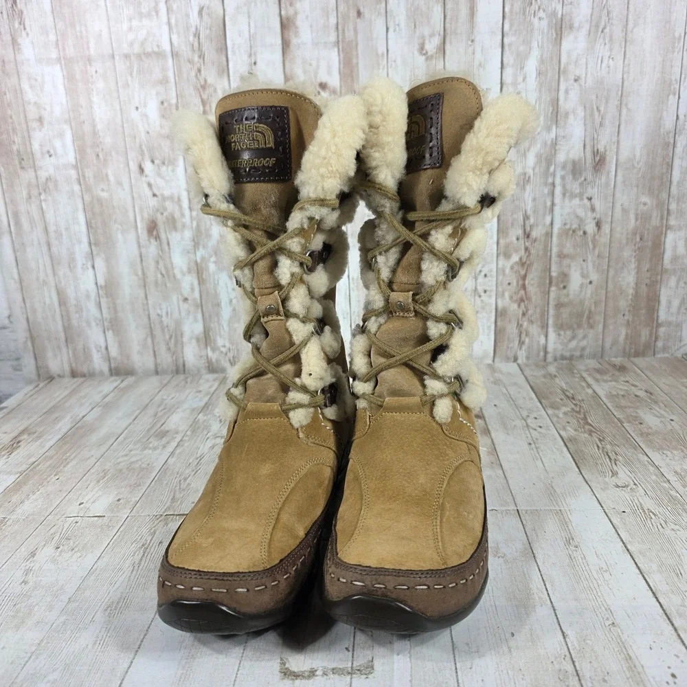 The North Face Women Tan Suede Waterproof Primaloft Winter Boots ACQBF33 Size 8‎